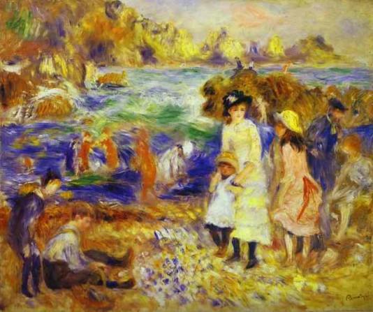 Children on the Beachot Guernesey - 1883 - Pierre-Auguste Renoir painting on canvas